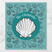 クラムパーティー ティール シーシェル ワインラベル (シングルラベル)