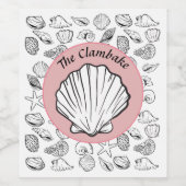 クラムパーティー ピンクのスパークリングワイン サークル シーシェル パート ワインラベル (シングルラベル)