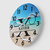 クラムビーチ シーン エックス モノグラム ラージ壁時計 (傾斜)