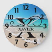 クラムビーチ シーン エックス モノグラム ラージ壁時計 (正面)