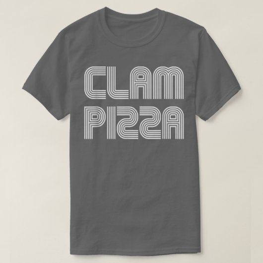 クラムピザヴィンテージレトロ70s 80s おもしろい tシャツ (デザイン正面)