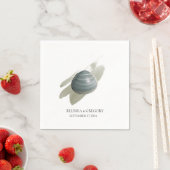 クラム水彩画結婚線 スタンダードカクテルナプキン (インサイチュ)