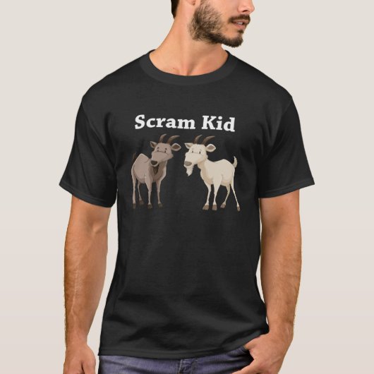 クラム・キッドここから角のヤギが出る Tシャツ (正面)