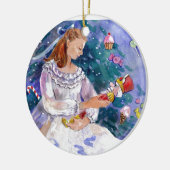 クララおよびくるみ割り セラミックオーナメント (左)