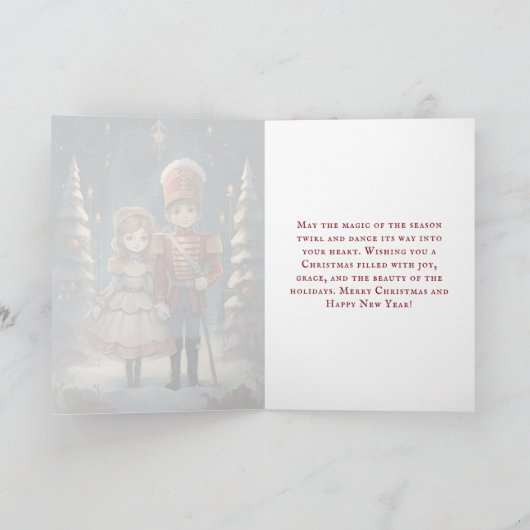クララとくるみ割りヴィンテージバレエのクリスマス シーズンカード (内部)