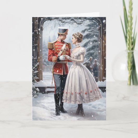 クララとくるみ割りヴィンテージバレエのクリスマス シーズンカード (正面)