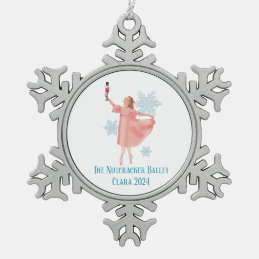 クララとナツクラッカー2024 スノーフレークピューターオーナメント (正面)