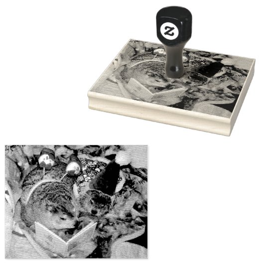 クララとマウドグラウンドホッグのクリスマスゴム印 ラバースタンプ (押印)