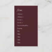 クララの回転木馬の馬の名刺 名刺 (裏面)