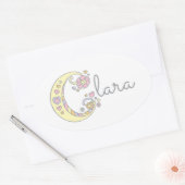 クララまたはCラベルで始まる名前 楕円形シール (封筒)