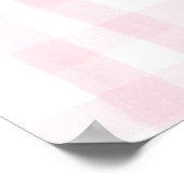 クララパーソナライズされたベビーガール子供部屋ボウ&ギンガム ポスター (角)