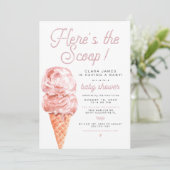 クララレトロアイスクリームこちらスクープ赤ちゃんシャワー 招待状 (スタンド正面)