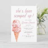 クララレトロアイスクリーム赤面ピンクブライダルシャワーInv 招待状 (スタンド正面)