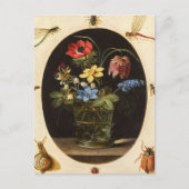 クララ・ピーターズ・ポーによる静物の花と虫 ポストカード (正面)