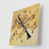 クラリカラフルネットデザイン スクエア壁時計 (傾斜)