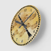 クラリカラフルネットデザイン ラウンド壁時計 (傾斜)