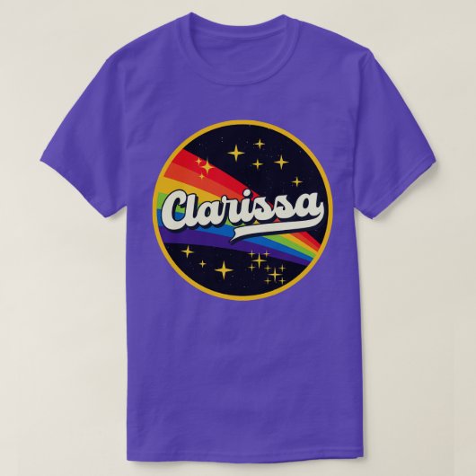 クラリッサレインボーイン宇宙ヴィンテージスタイル Tシャツ (デザイン正面)