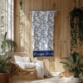 クラリッサ・アン・ディニティ・ネイビー・アンド・ホワイト・トワール フリースブランケット