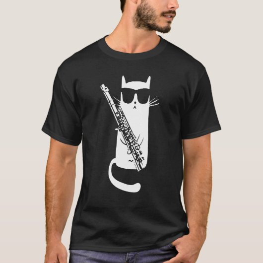 クラリネカッコいい遊の音楽猫 Tシャツ (正面)