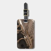 クラリネットおよび音楽シート ラゲッジタグ (正面縦)