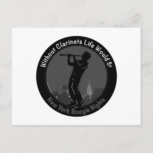 クラリネットがなければ生活はB – フラット ポストカード (正面)