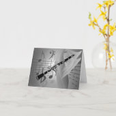 クラリネットとミュージカルアクセント カード (黄色い花)