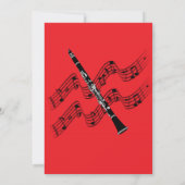 クラリネットのクリスマス ホリー カード (裏面)