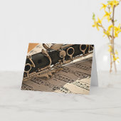 クラリネットのクローズアップ カード (黄色い花)