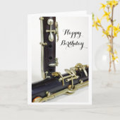 クラリネットのハッピーバースデーカード カード (黄色い花)
