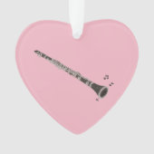 クラリネットのハート形のクリスマス装飾品 オーナメント (正面)