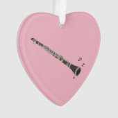 クラリネットのハート形のクリスマス装飾品 オーナメント (正面)