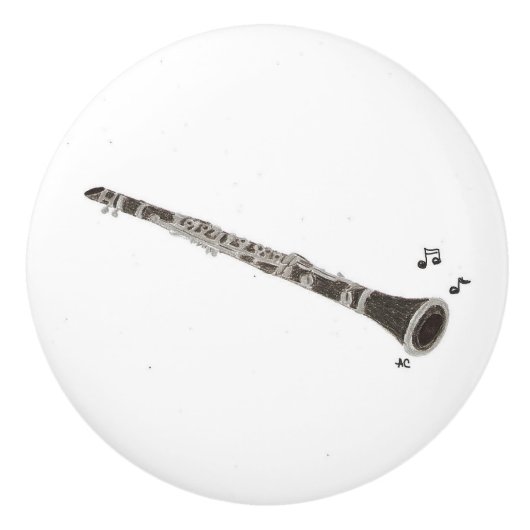 クラリネットのミュージシャンの陶磁器のノブ セラミックノブ (正面)