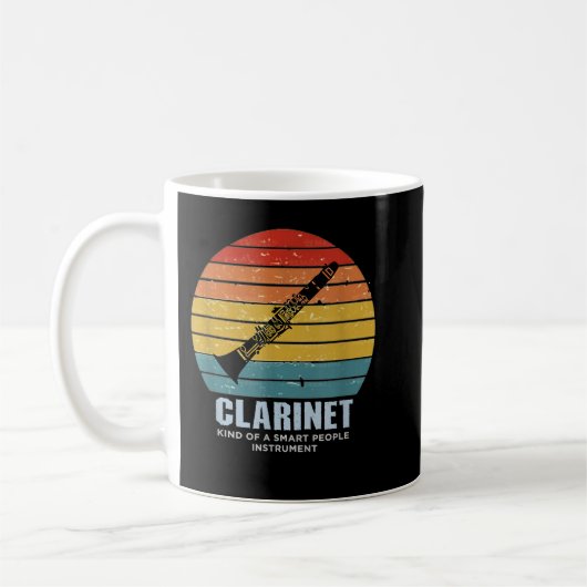 クラリネットの人頭が切れる々楽器レトロ3 コーヒーマグカップ (左)