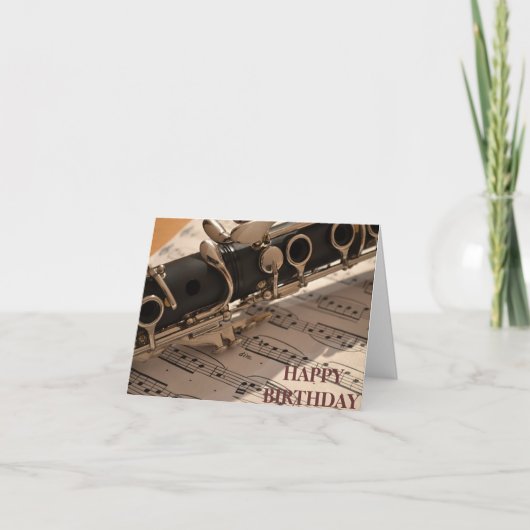 クラリネットの楽器の誕生日 カード (正面)