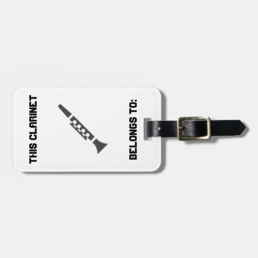クラリネットの認識票 ラゲッジタグ (正面横)