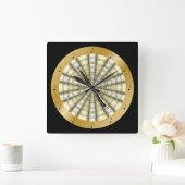 クラリネットの~は楽譜の~の黒か色を転がりました スクエア壁時計 (ホーム)