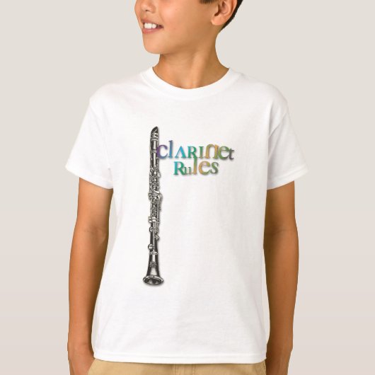 クラリネットは暗い色の文字を支配します Tシャツ (正面)
