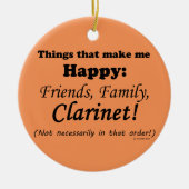 クラリネットは私を幸せにする セラミックオーナメント (正面)