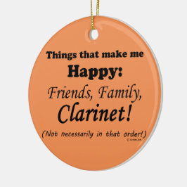 クラリネットは私を幸せにする セラミックオーナメント