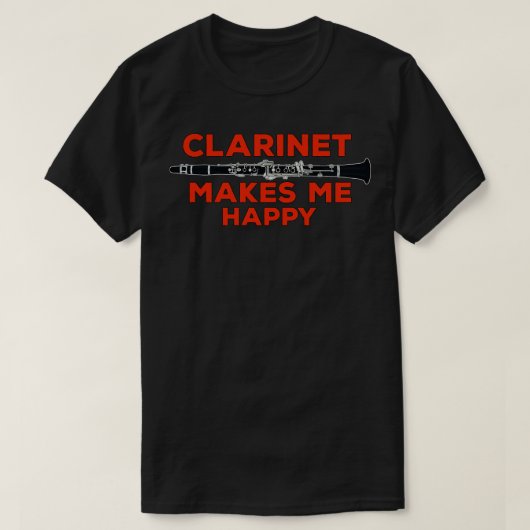 クラリネットは私を幸せにする Tシャツ (デザイン正面)