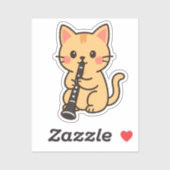 クラリネットを演奏する猫 シール (シート)