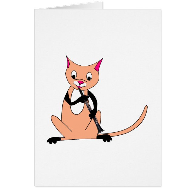 クラリネットを遊んでいる猫 (正面)