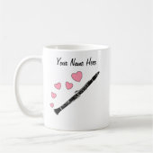 クラリネットカスタムウェディングマグクラリネティストミュージシャン コーヒーマグカップ (左)