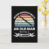 クラリネットギフトおもしろいパパの老人 カード (黄色い花)