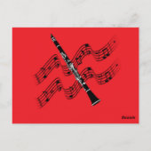 クラリネットクリスマスホリーポストカード ポストカード (裏面)