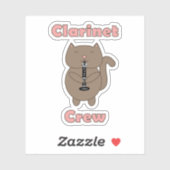 クラリネットクルーおもしろいネコ シール (シート)