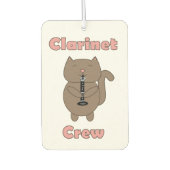 クラリネットクルーかわいい猫ピンク カーエアーフレッシュナー (正面)