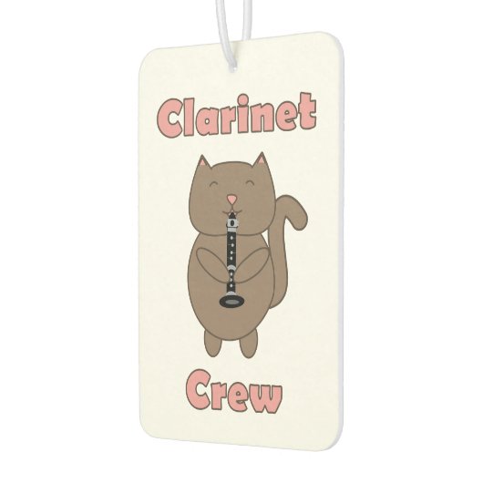 クラリネットクルーかわいい猫ピンク カーエアーフレッシュナー (左)