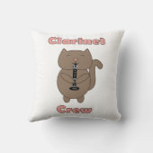 クラリネットクルーピンクブラウンおもしろい猫 クッション (裏面)