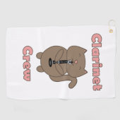 クラリネットクルーピンクブラウン猫 ゴルフタオル (横)